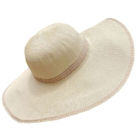 VIX Paula Hermanny floppy Panama cream straw sun beach vacation hat - Picture 1 of 6